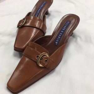 Hilliard & Hanson Brown Leather 2” Heels